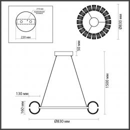 Odeon light 5029/128L L-VISION ODL24 455 хром/металл/акрил Люстра LED 128W 4000K 7847лм MIRAGE  - 2 купить